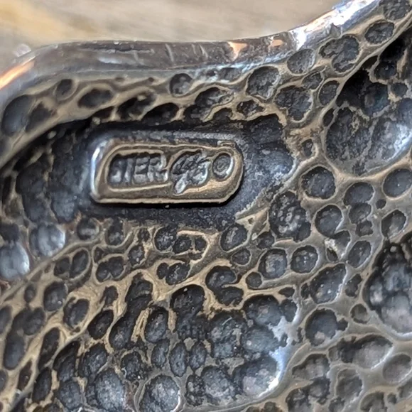 Carolyn Pollock Vintage Rare Storyteller Sterling & Inlay Stone Cuff Bracelet - Picture 5 of 10